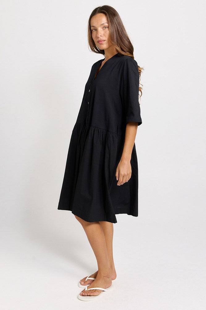 Betty Basics Jax Cotton Jersey Midi Dress (Black)