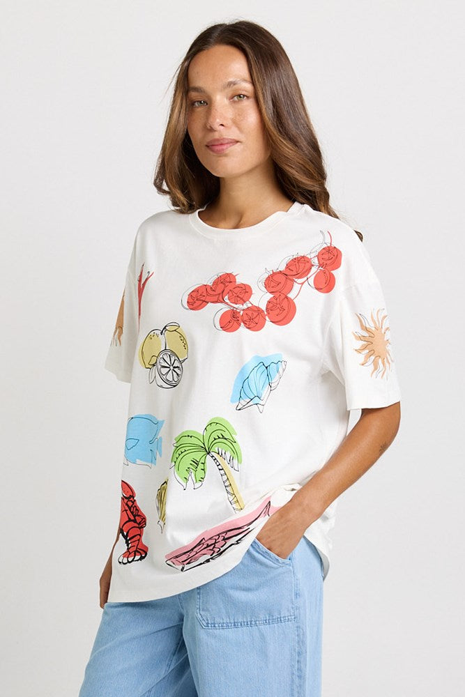 Betty Basics Weekend Cotton Tee (Harvest Print)