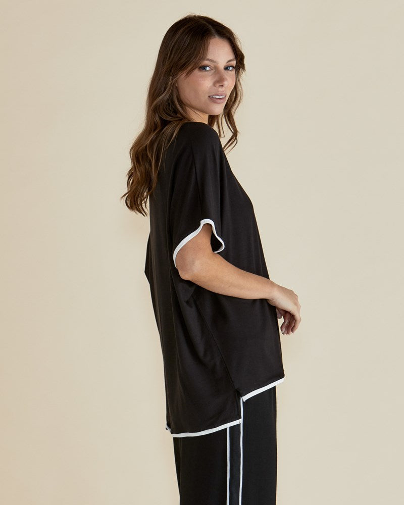 Betty Basics Clara V-Neck Tee (Black)