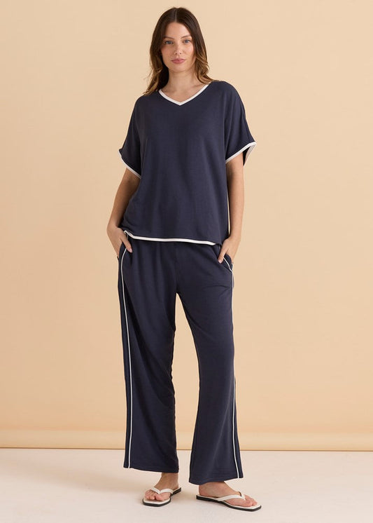 Betty Basics Clara Tee (Petrol/White)