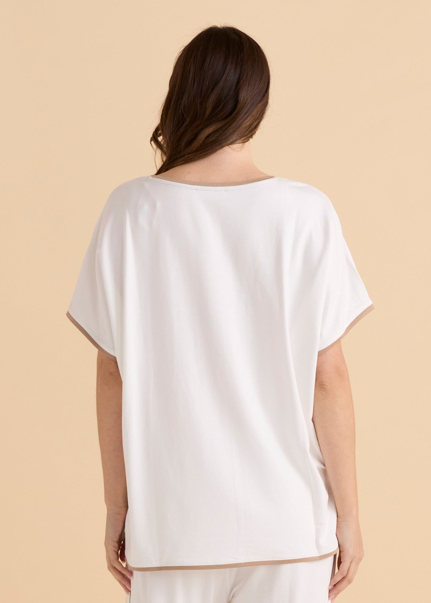 Betty Basics Clara Tee (White/Beige)