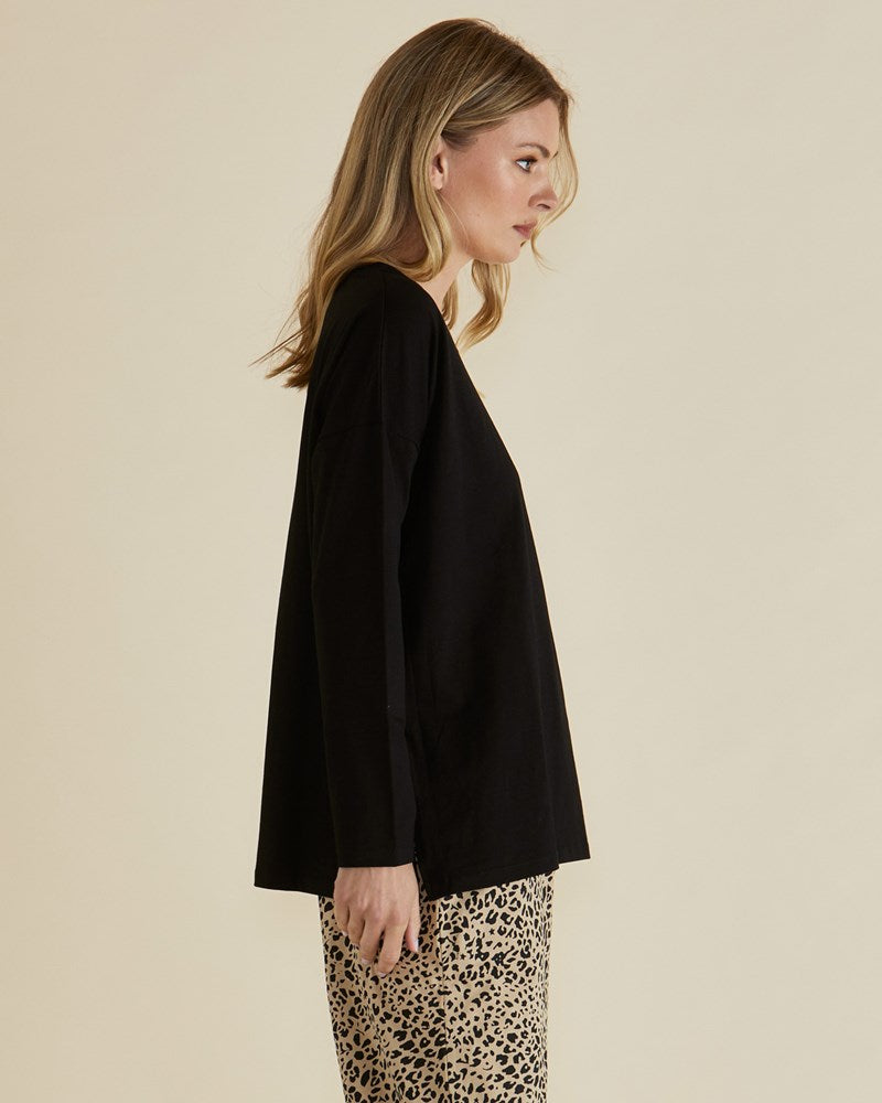 Betty Basics Brixley Long Sleeve Top (Black)