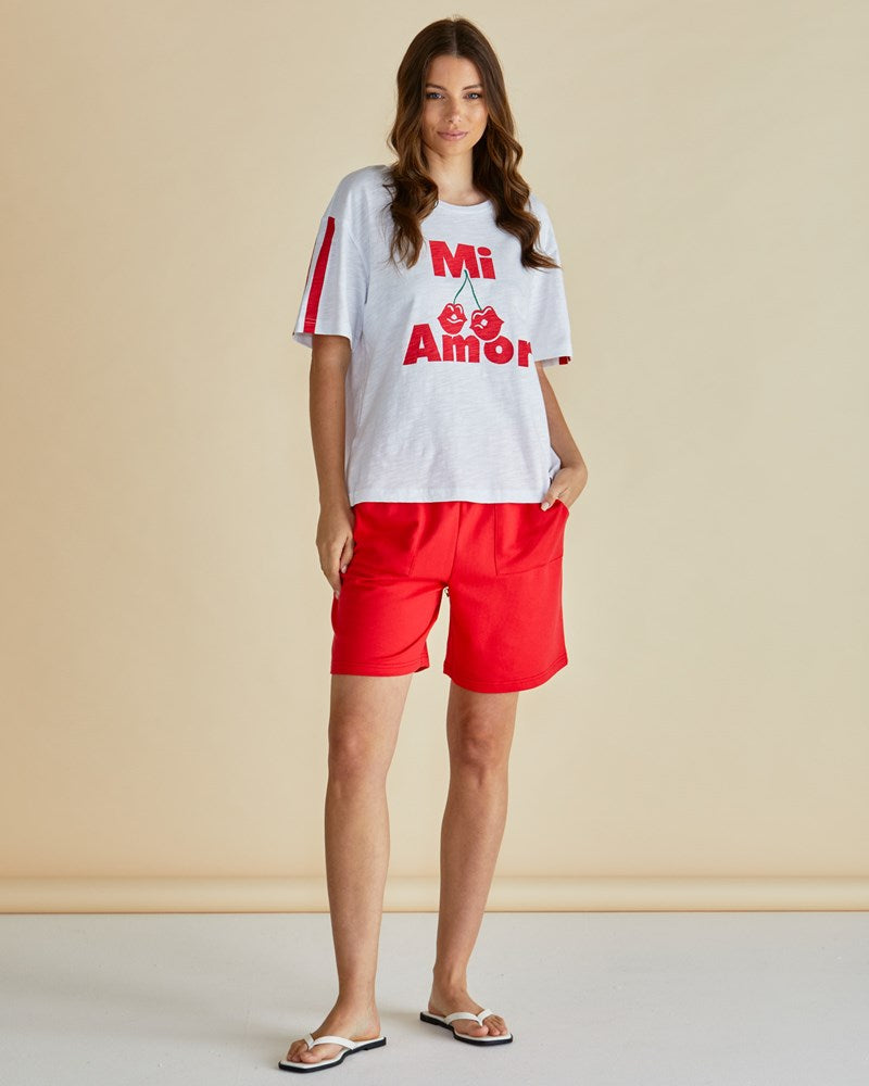 Betty Basics Relax Boxy Tee (Cherry Print)