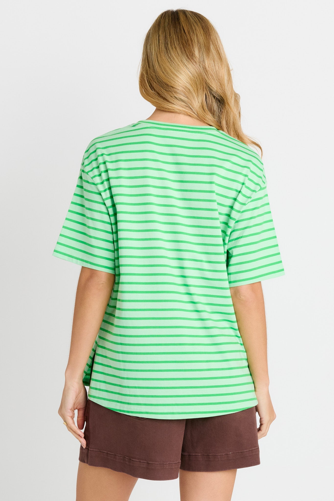 Betty Basics Relax Boxy Tee (Green Stripe)