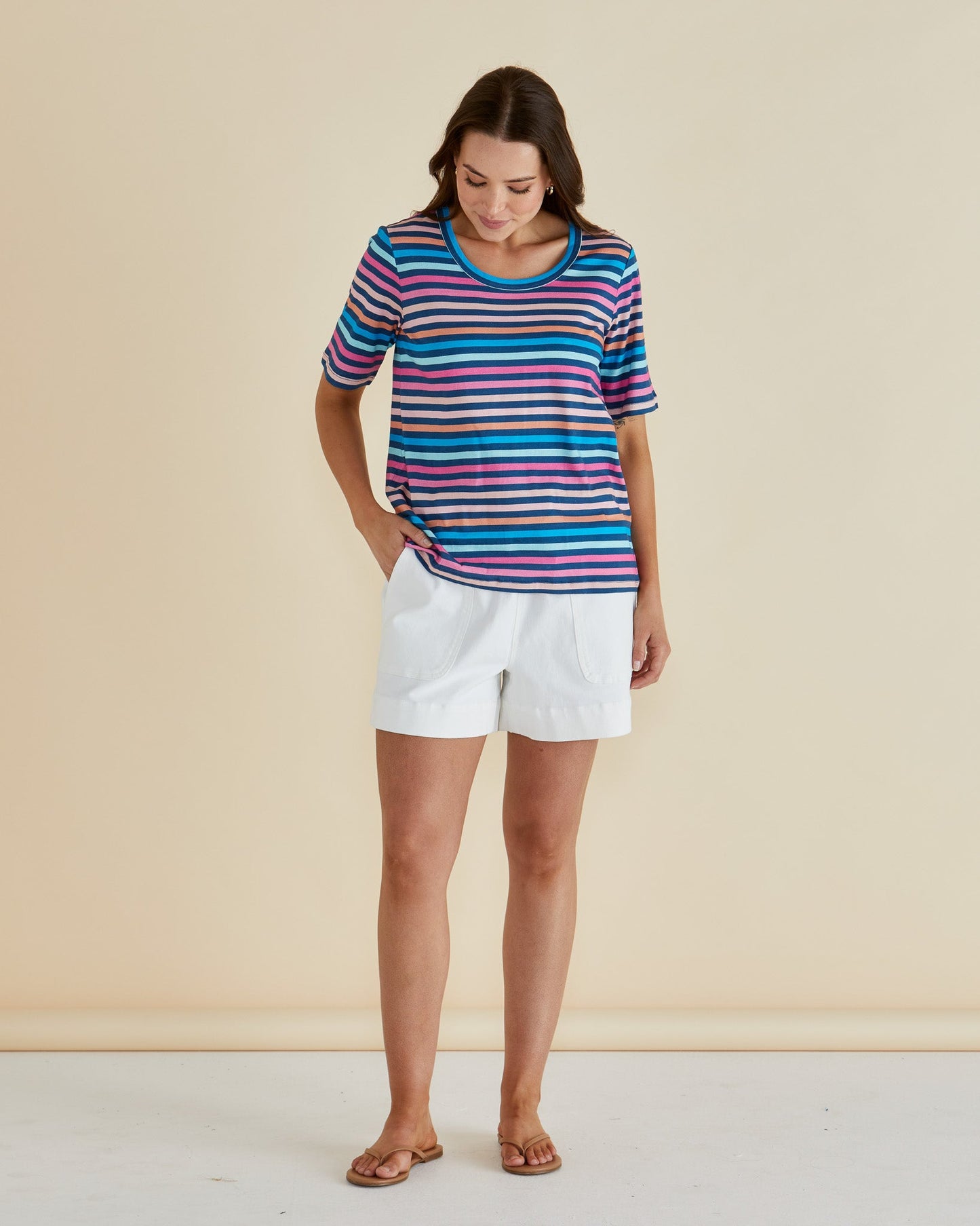 Betty Basics Riley Tee (Multi Stripe)