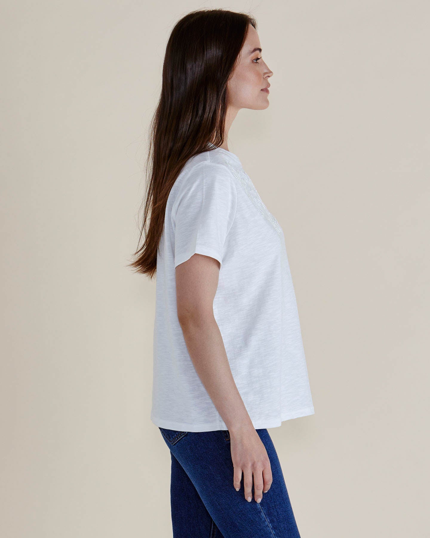 Betty Basics Arabella Lace Tee (White)