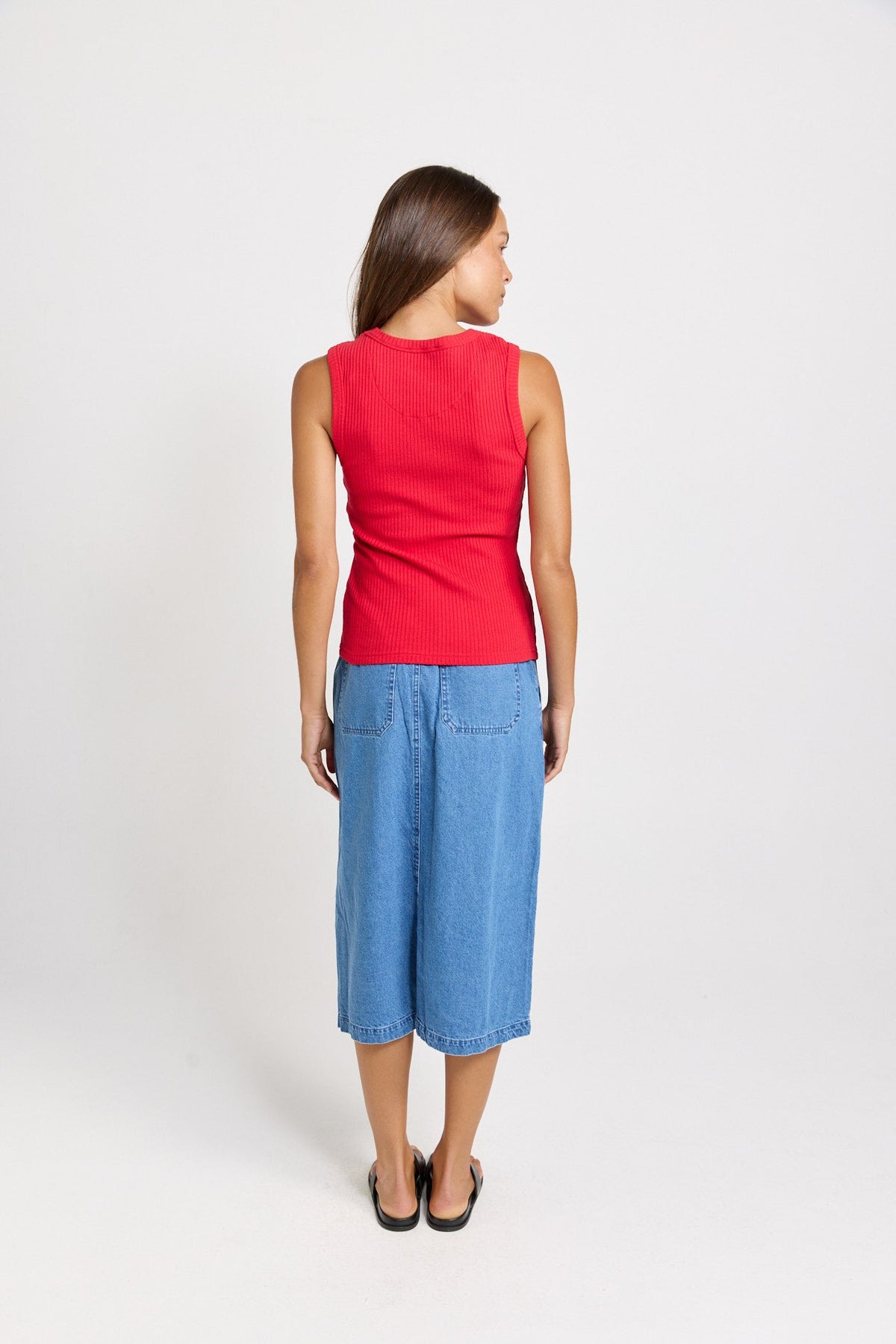 Betty Basics Francis Rib Tank (Red)