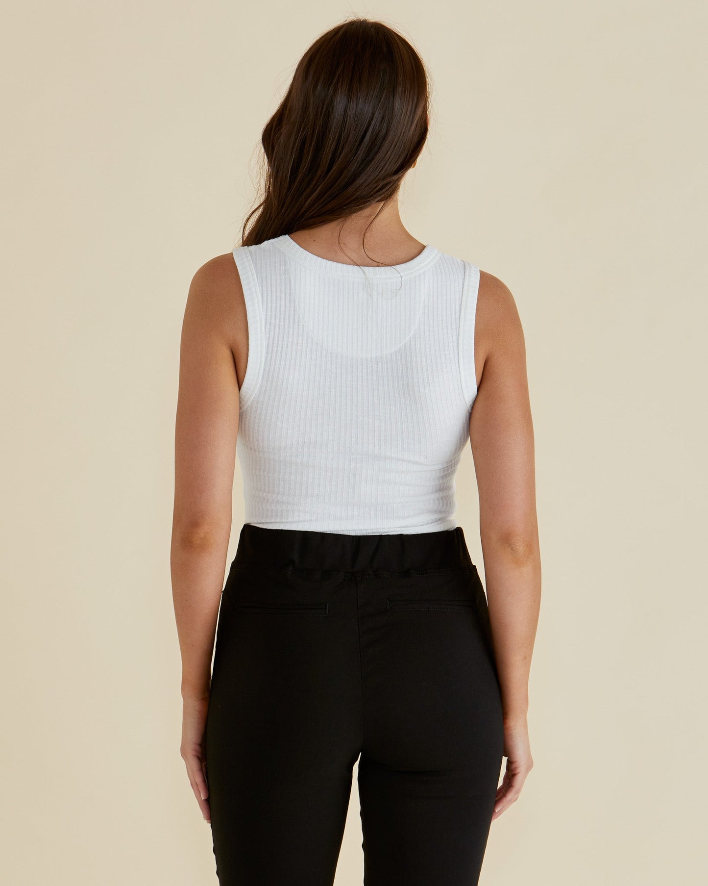 Betty Basics Francis Rib Tank (White)