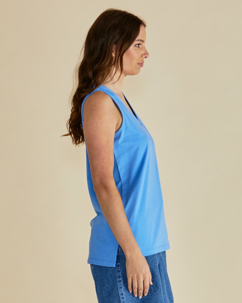 Betty Basics Trinity V-Neck Tank (Powder Blue)