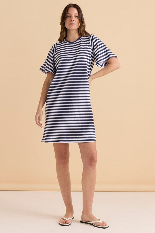 Betty Basics Darcy Dress (Navy Stripe)