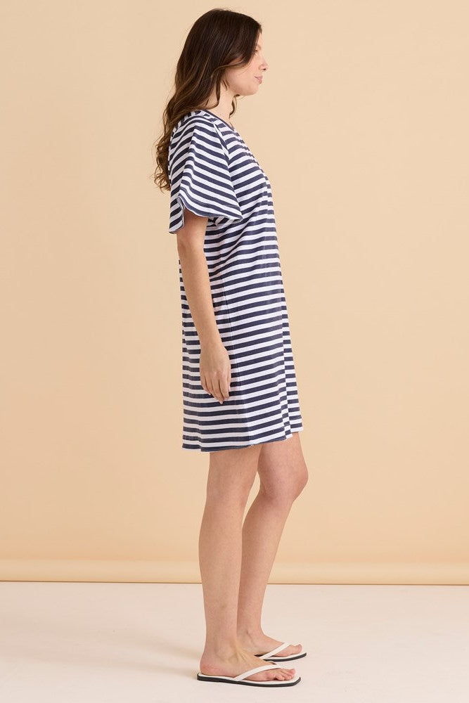 Betty Basics Darcy Dress (Navy Stripe)