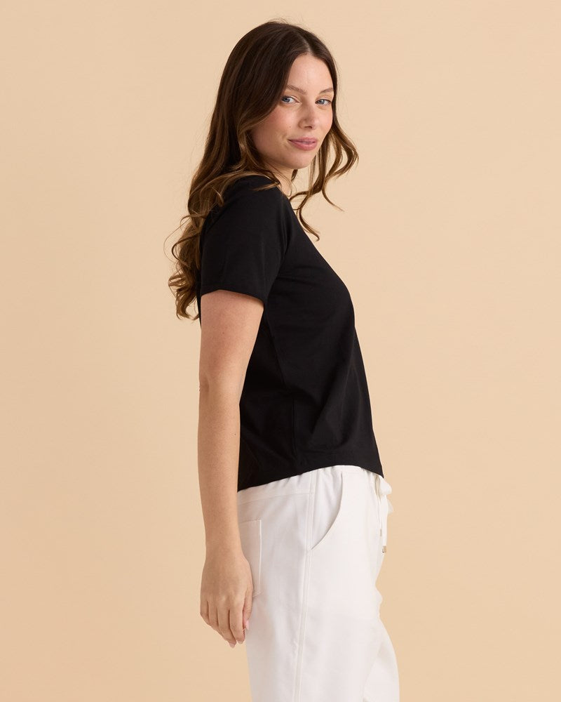 Betty Basics Cotton Slim Fit Tee (Black)
