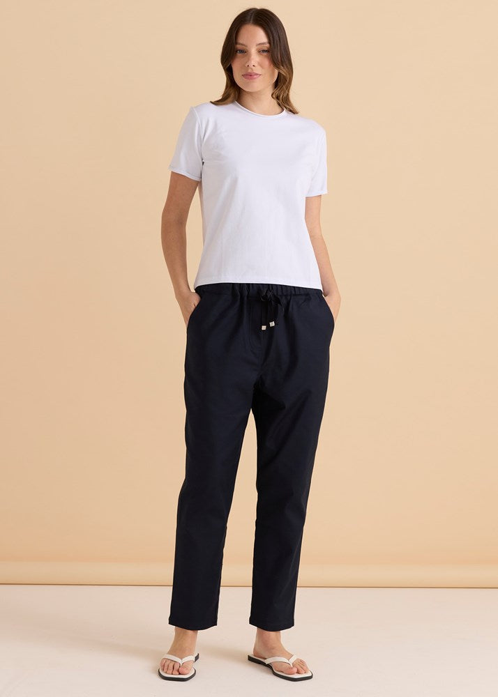 Betty Basics Cotton Slim Fit Tee (White)