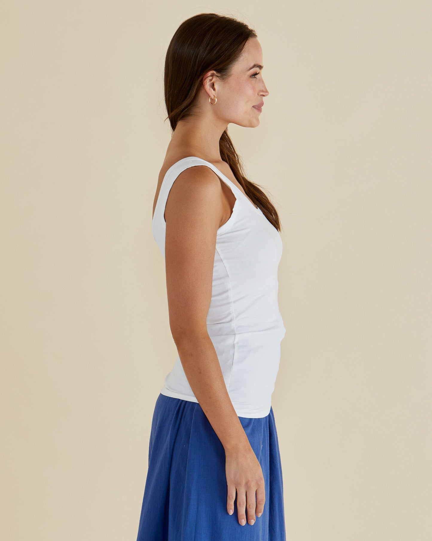 Betty Basics Emma Scoop Tank (White)