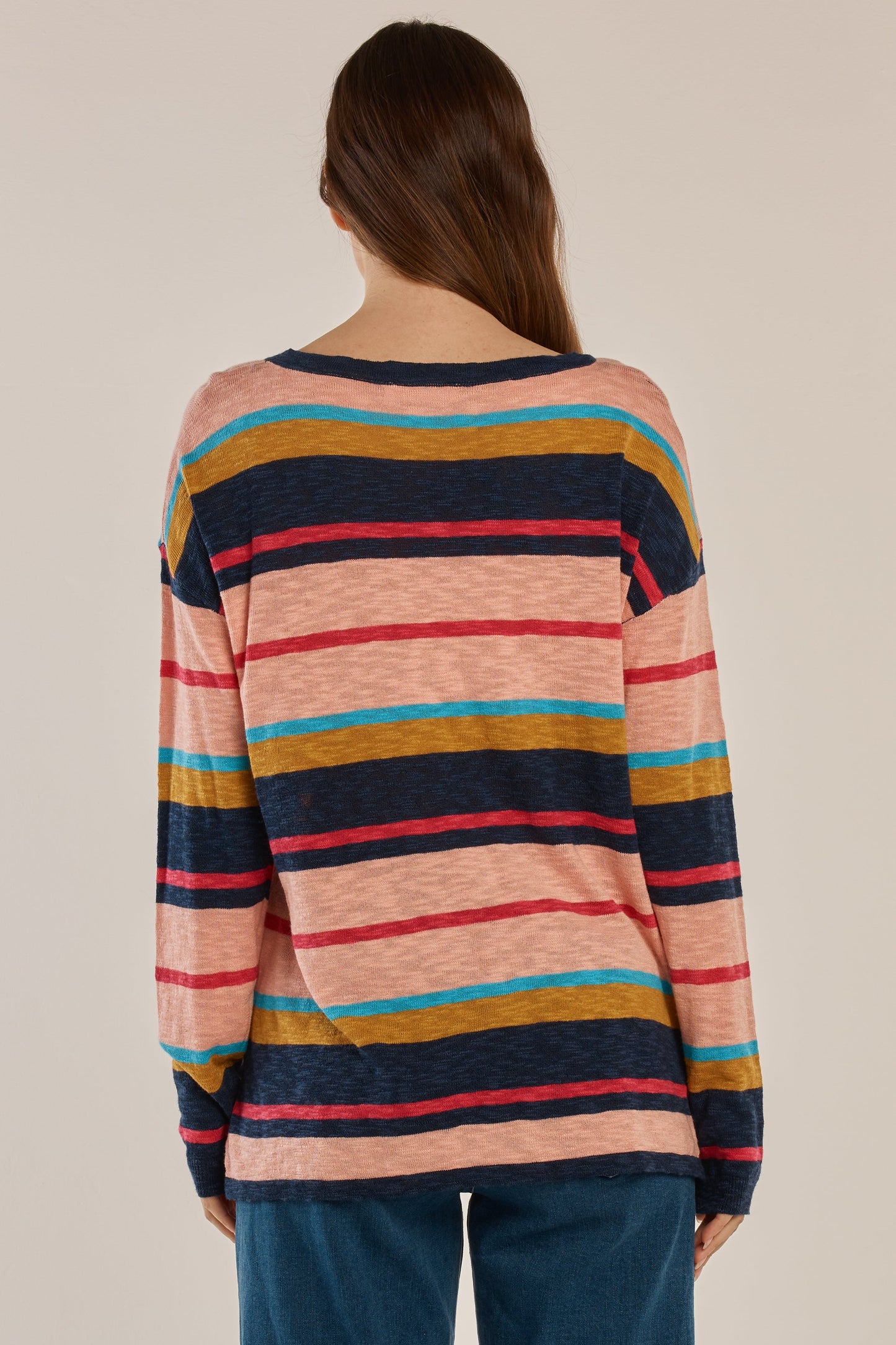 Betty Basics Natasha Knit Top (Multi Stripe)