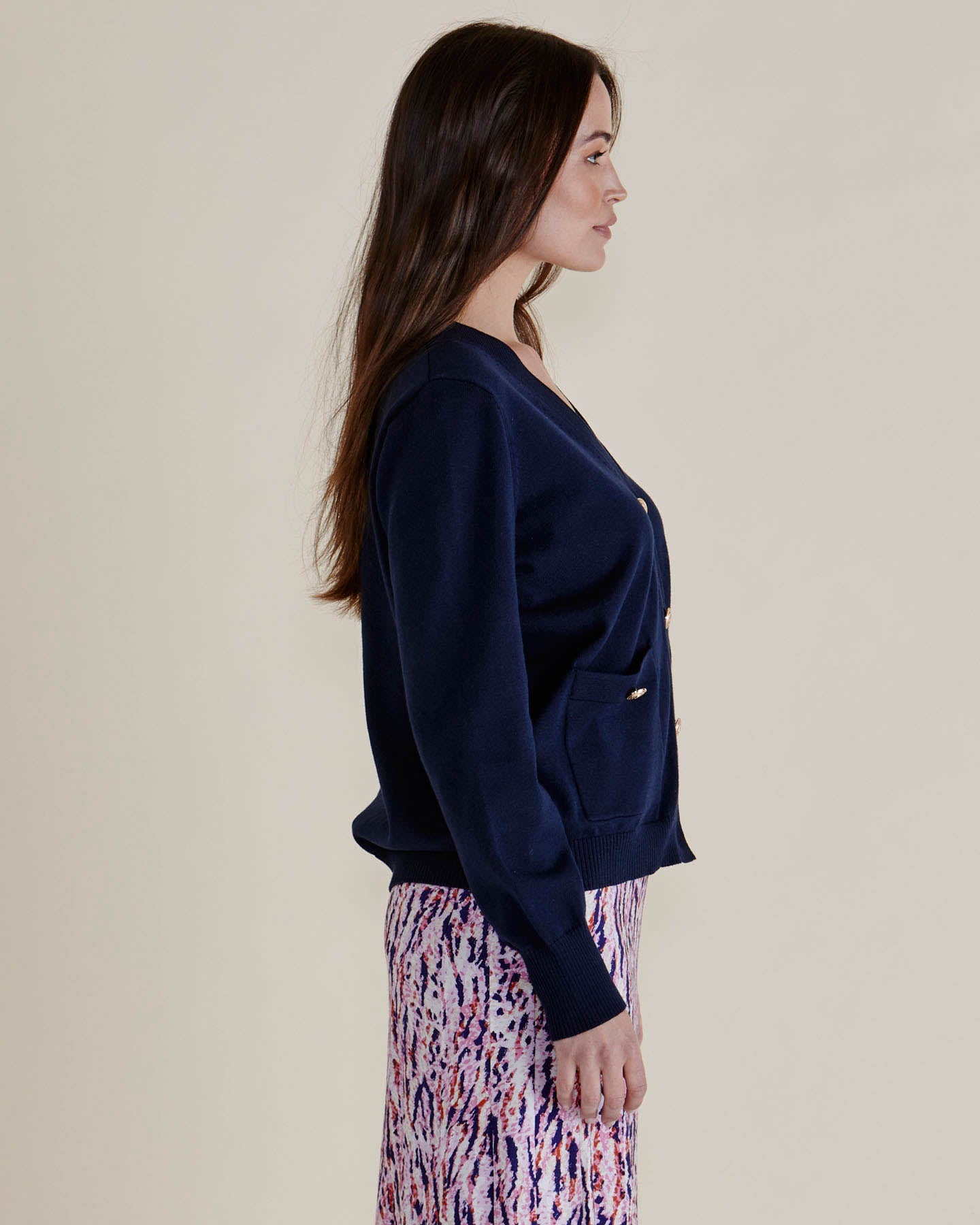 Betty Basics Leon Knit Cardigan (Navy)
