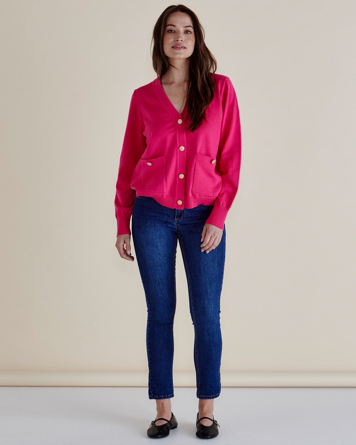 Betty Basics Leon Knit Cardigan (Pink)