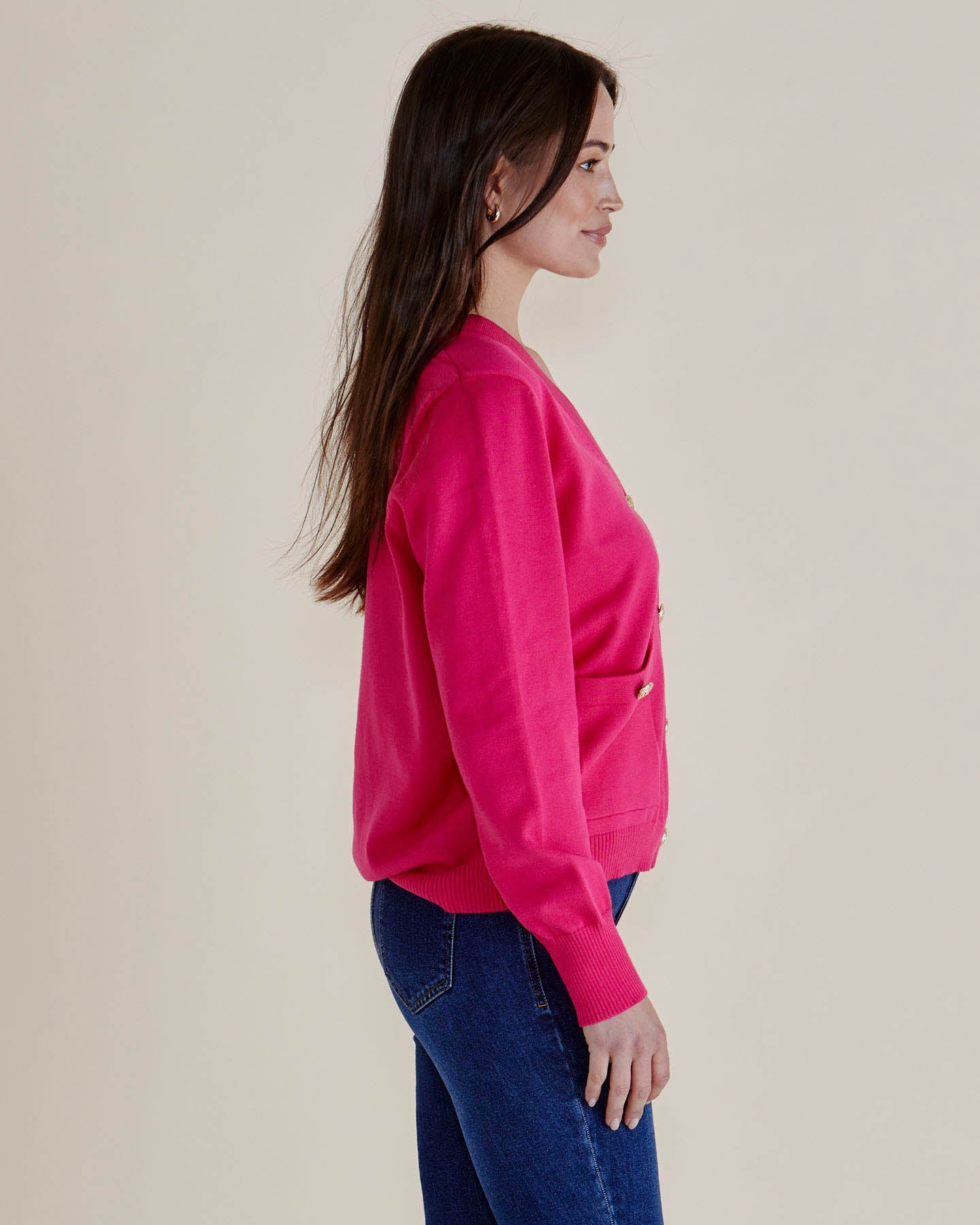 Betty Basics Leon Knit Cardigan (Pink)