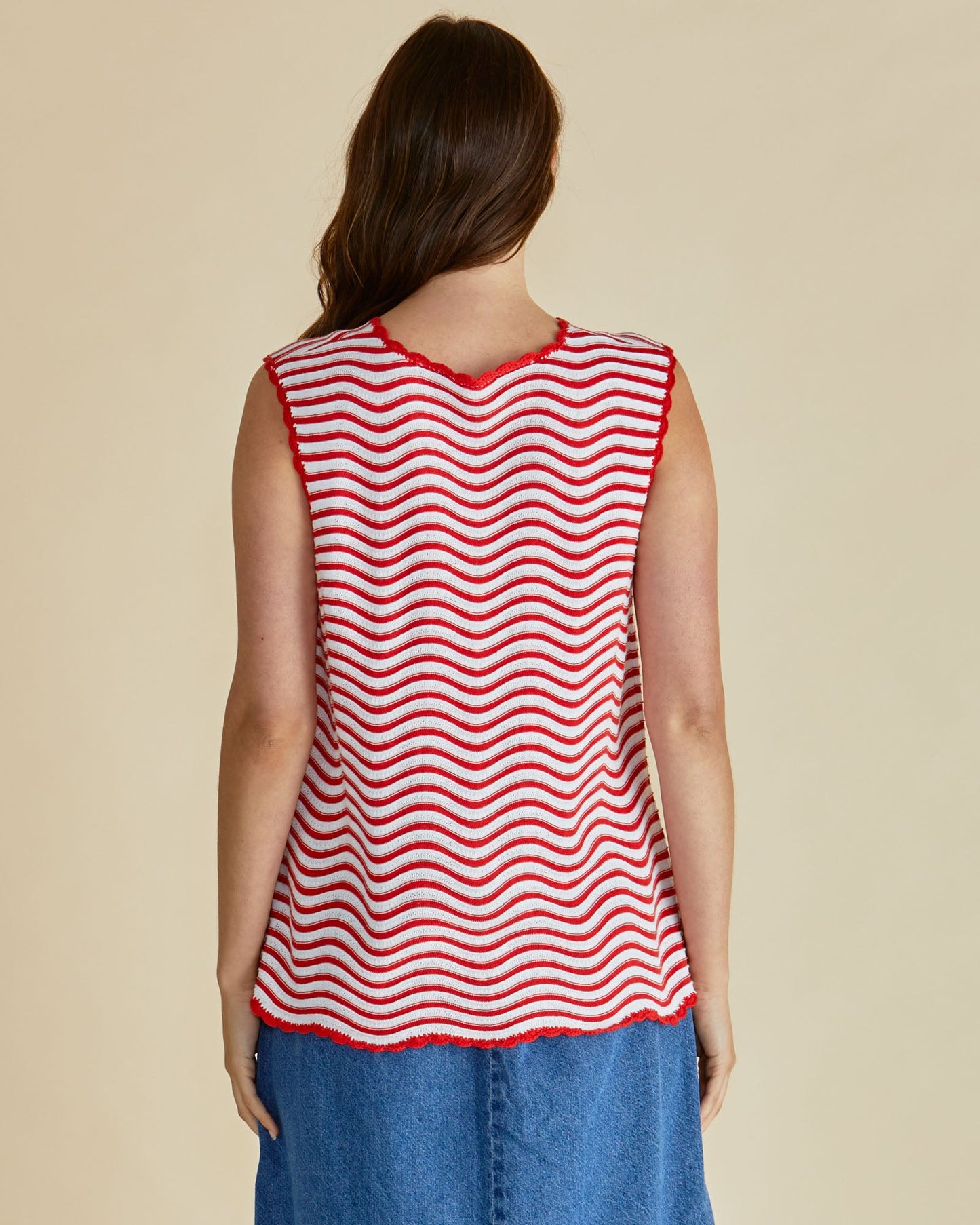 Betty Basics Aviva Tank (Red/White Stripe)