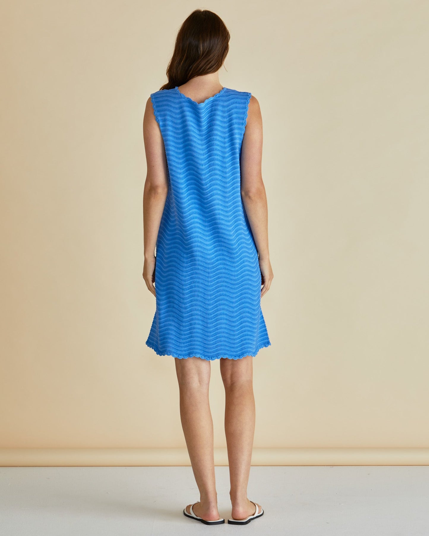 Betty Basics Viola Tank Dress (Blue Stripe)