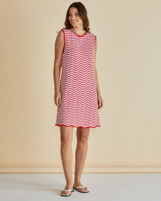 Image of Dresses. Productname: Betty Basics Viola Tank Dress Red/White Stripe in Red/White Stripe colour by brand - Betty Basics