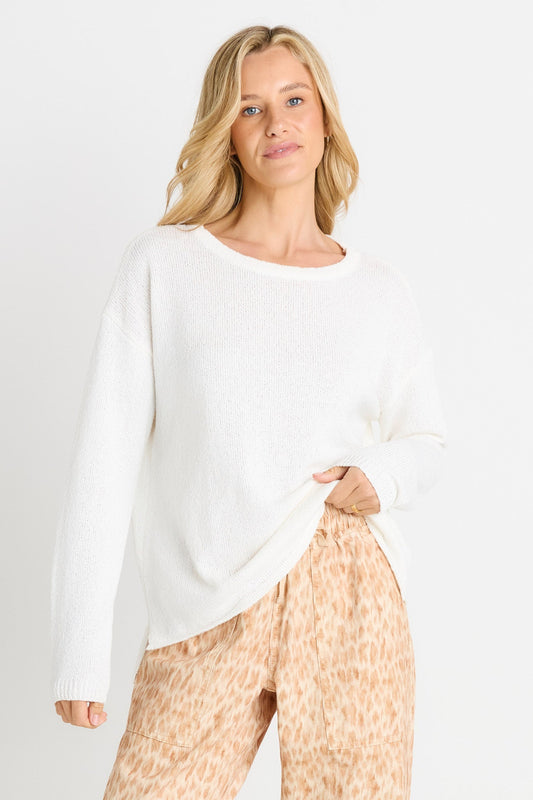 Betty Basics Bradford Knit Top (White)