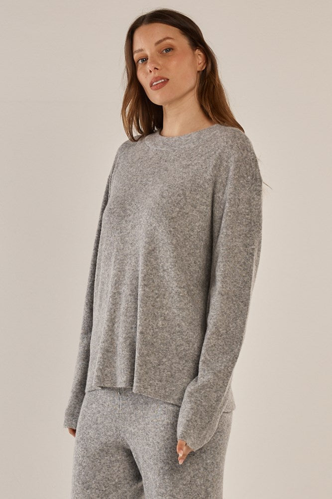 Betty Basics Ruby Knit Sweater (Grey Marle)