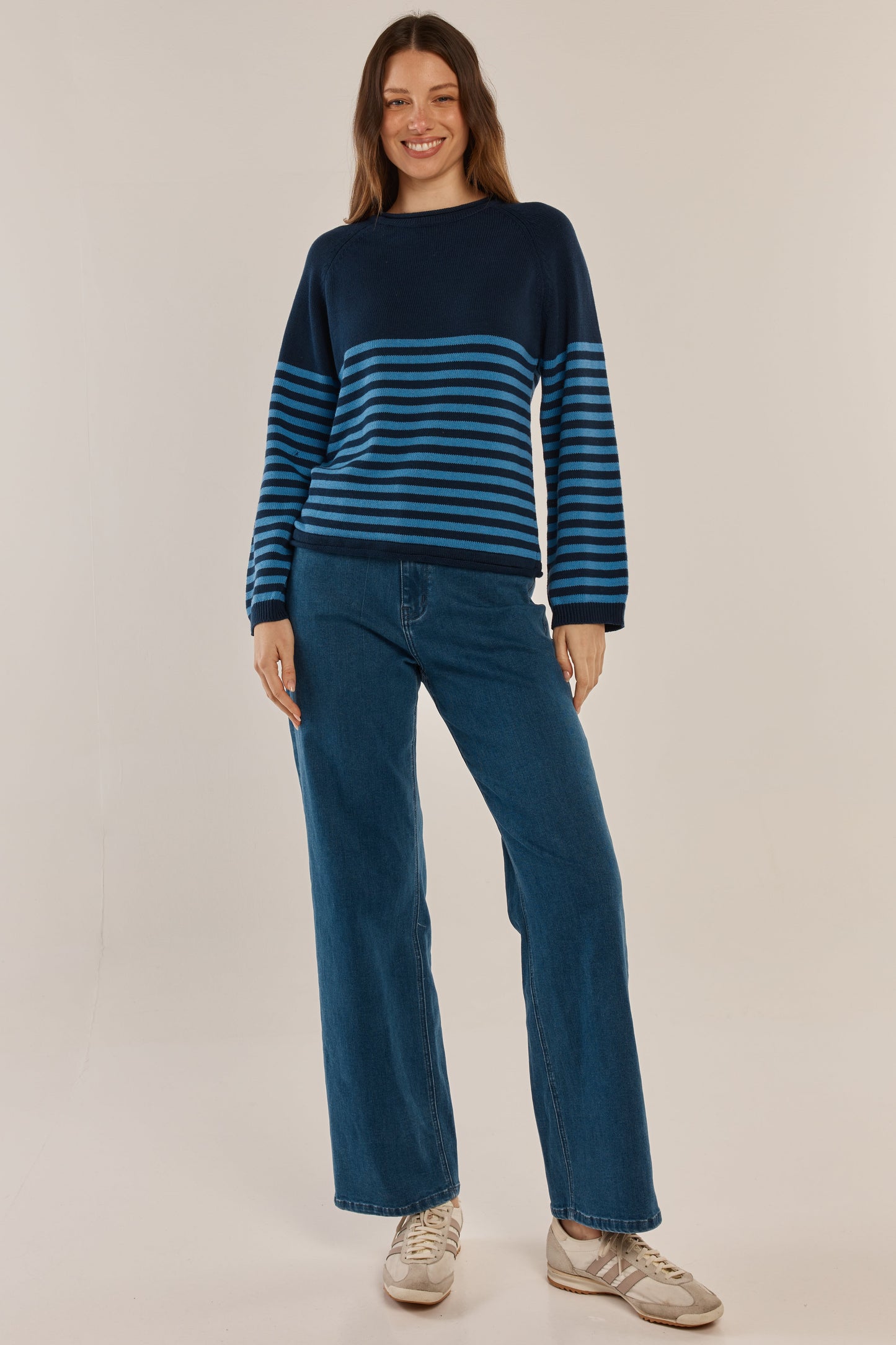 Betty Basics Carrie Knit Jumper (Blue Stripe)