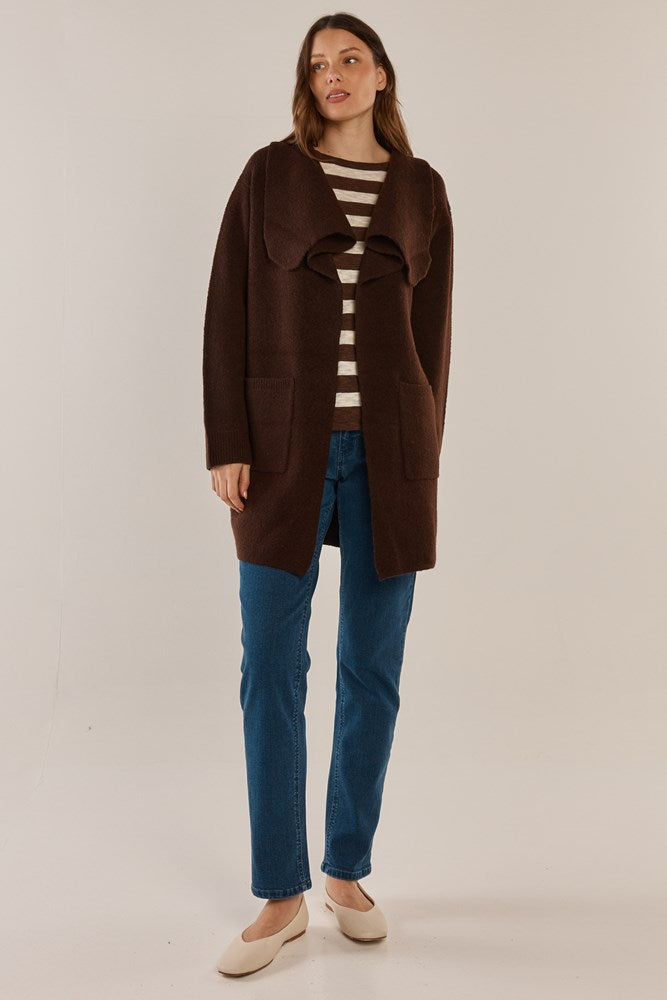 Betty Basics Abigail Cardigan (Chocolate)