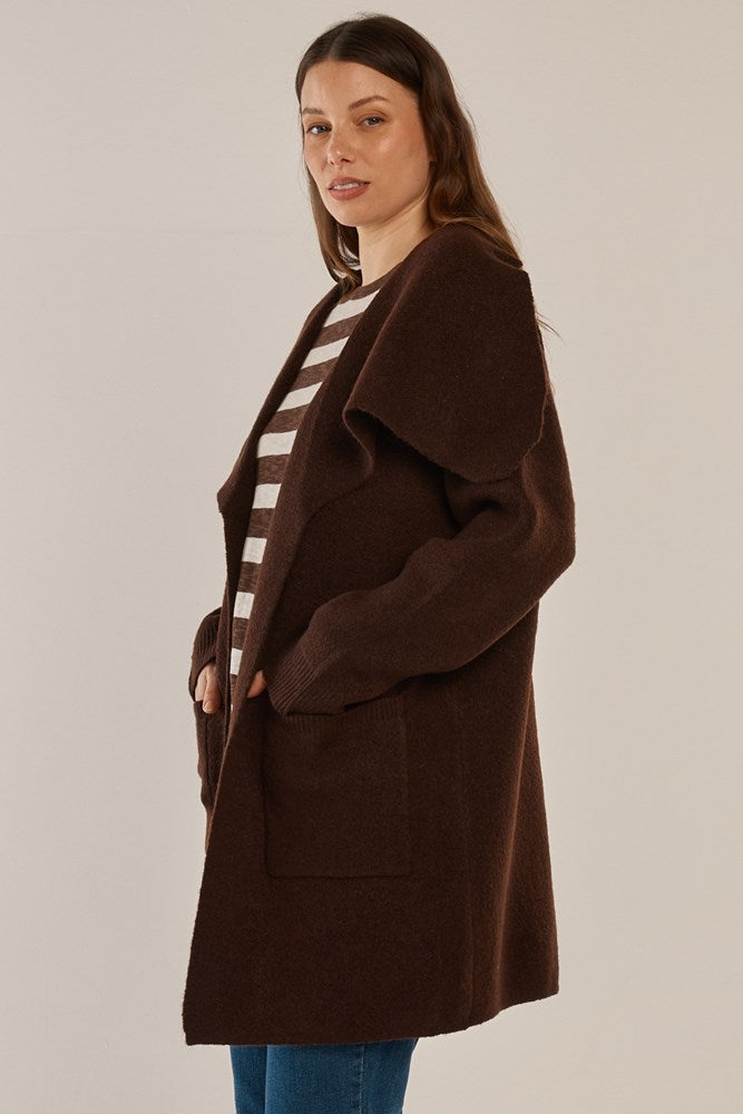 Betty Basics Abigail Cardigan (Chocolate)