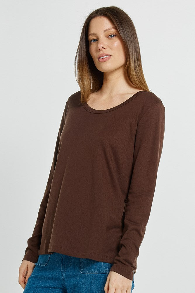 Betty Basics Westin Blended Wool Tee (Chocolate)