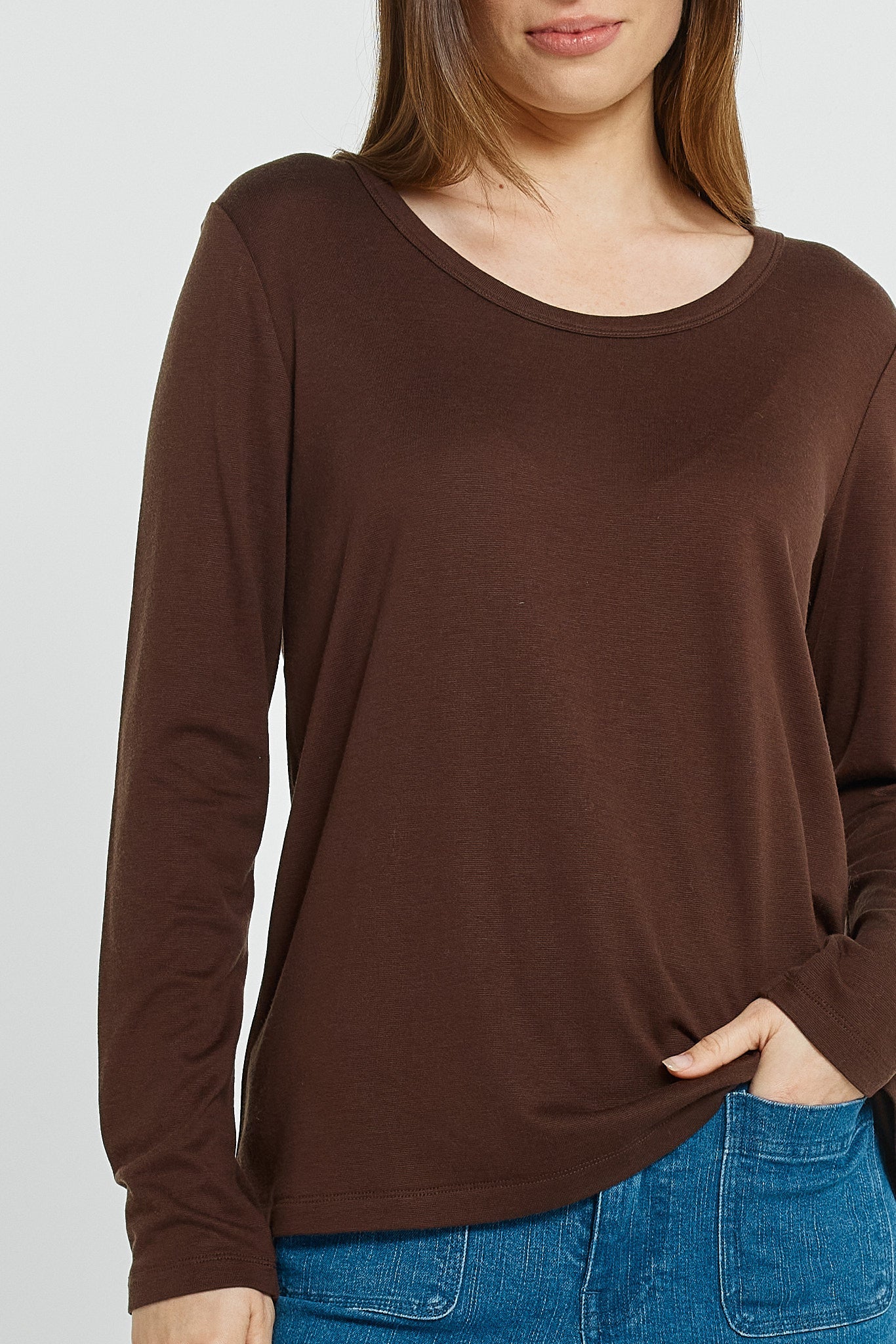 Betty Basics Westin Blended Wool Tee (Chocolate)