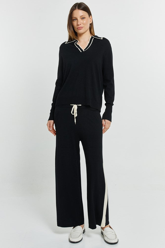 Betty Basics Makenna Polo Sweater (Black)