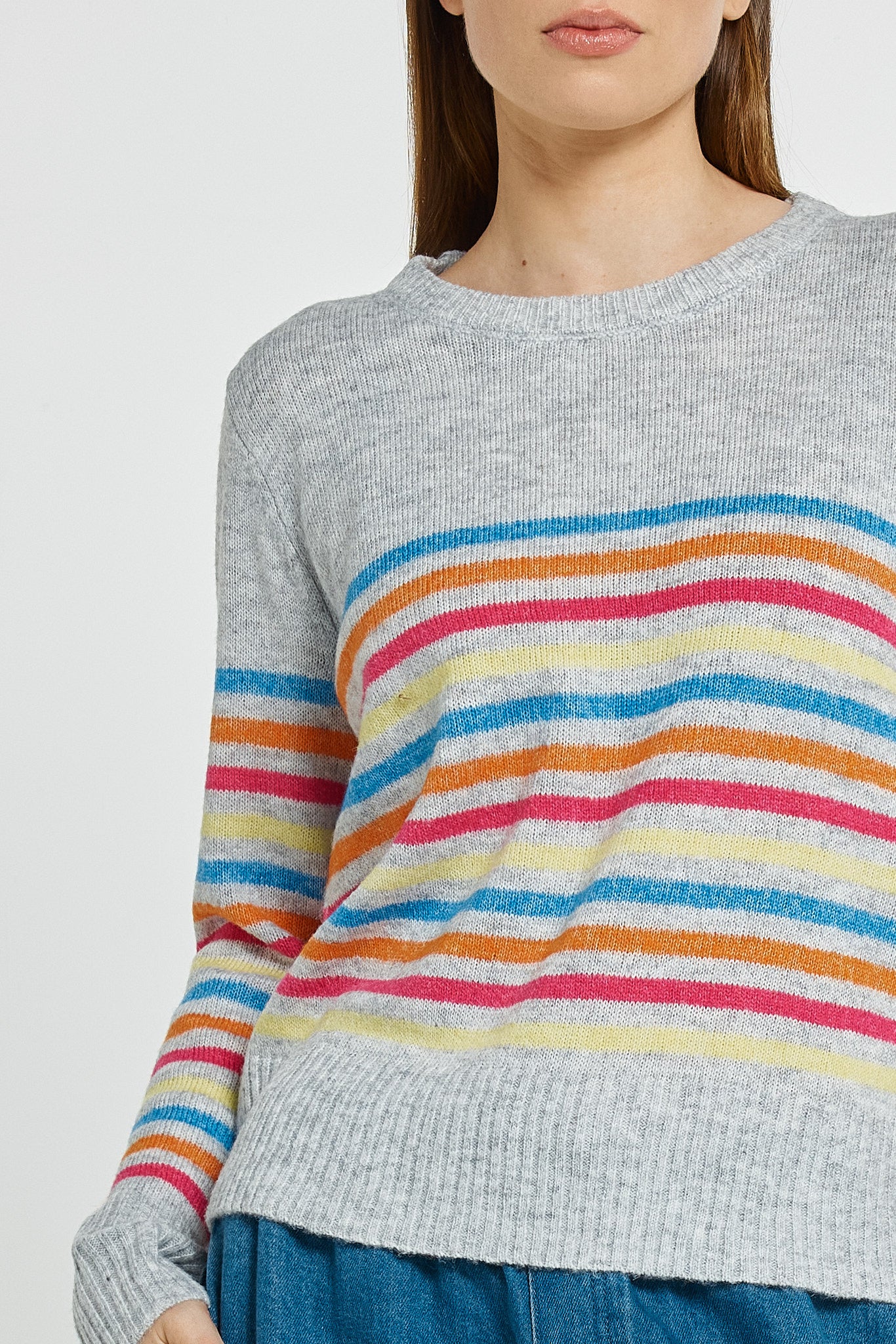 Betty Basics Elinda Sweater (Rainbow Stripe)