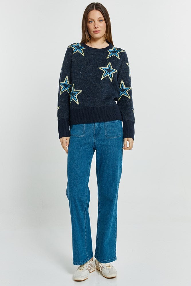 Betty Basics Serena Sweater (Star Jacquard)