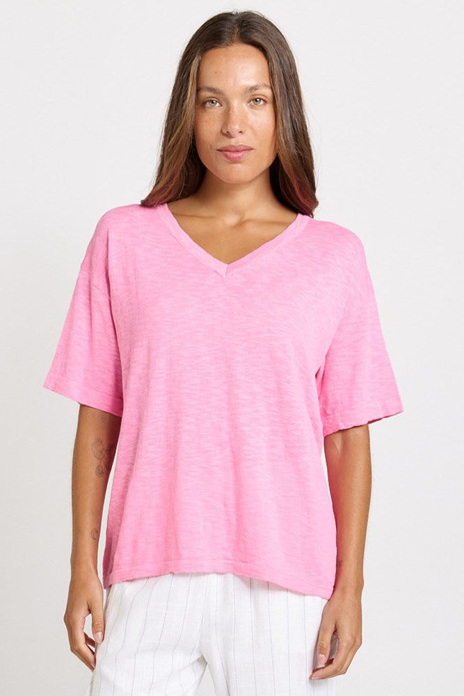 Betty Basics Aries V-Neck Knit Top (Pink)