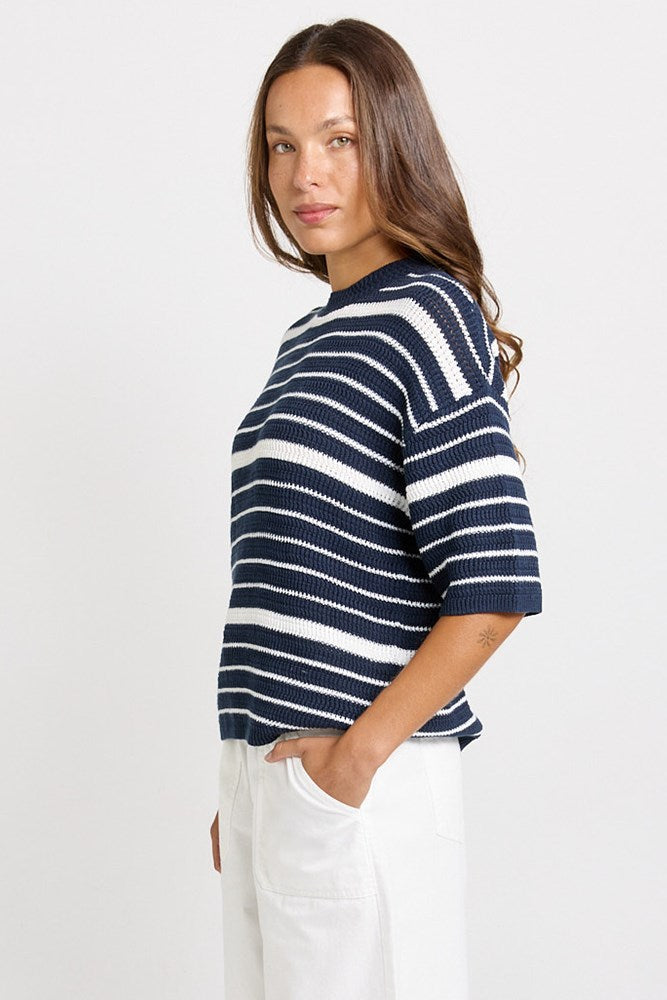 Betty Basics Dylan Knit Tee (Navy/White Stripe)