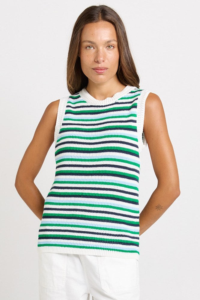 Betty Basics Roni Knit Tank (Blue/Green Combo)