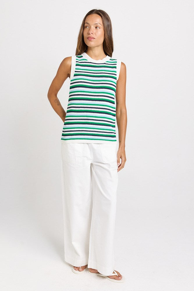 Betty Basics Roni Knit Tank (Blue/Green Combo)