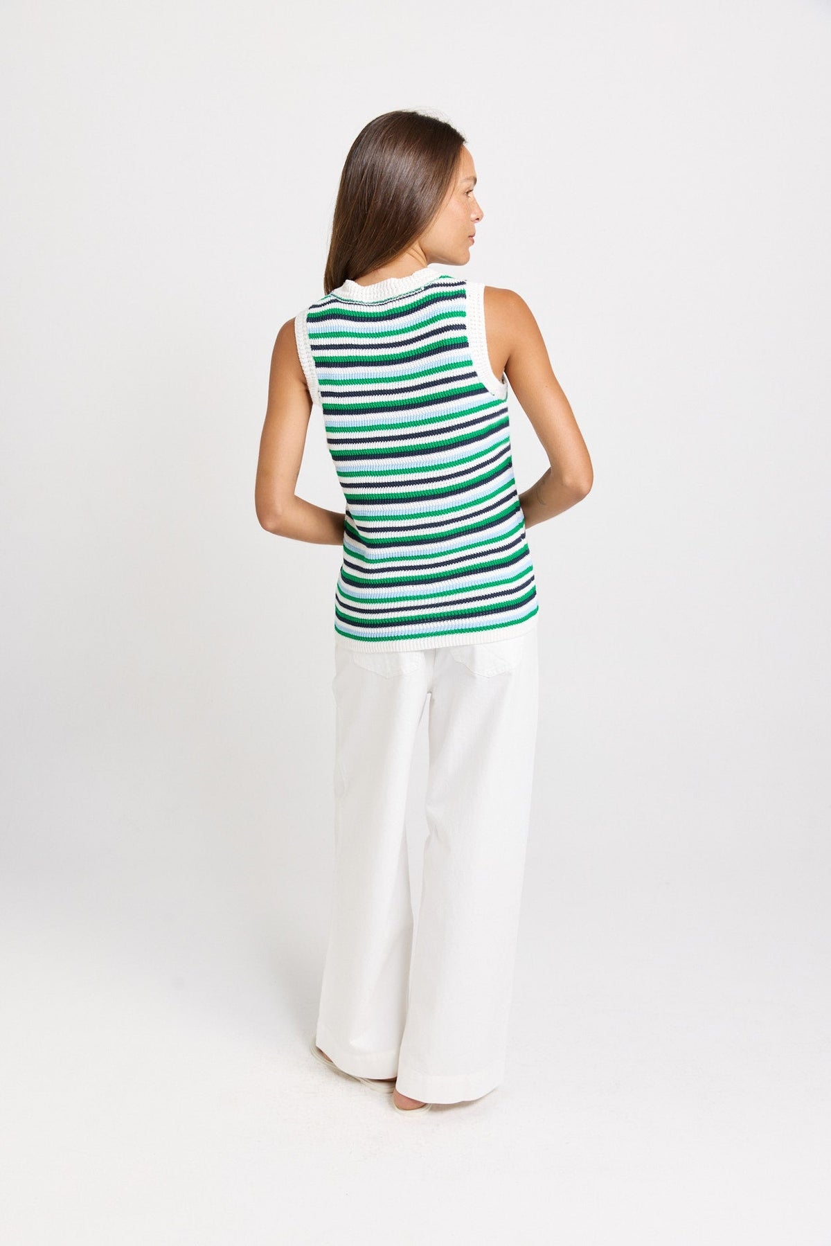 Betty Basics Roni Knit Tank (Blue/Green Combo)