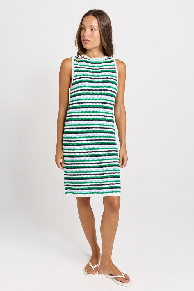 Betty Basics Mandy Knit Tank Dress (Blue/Green Combo)
