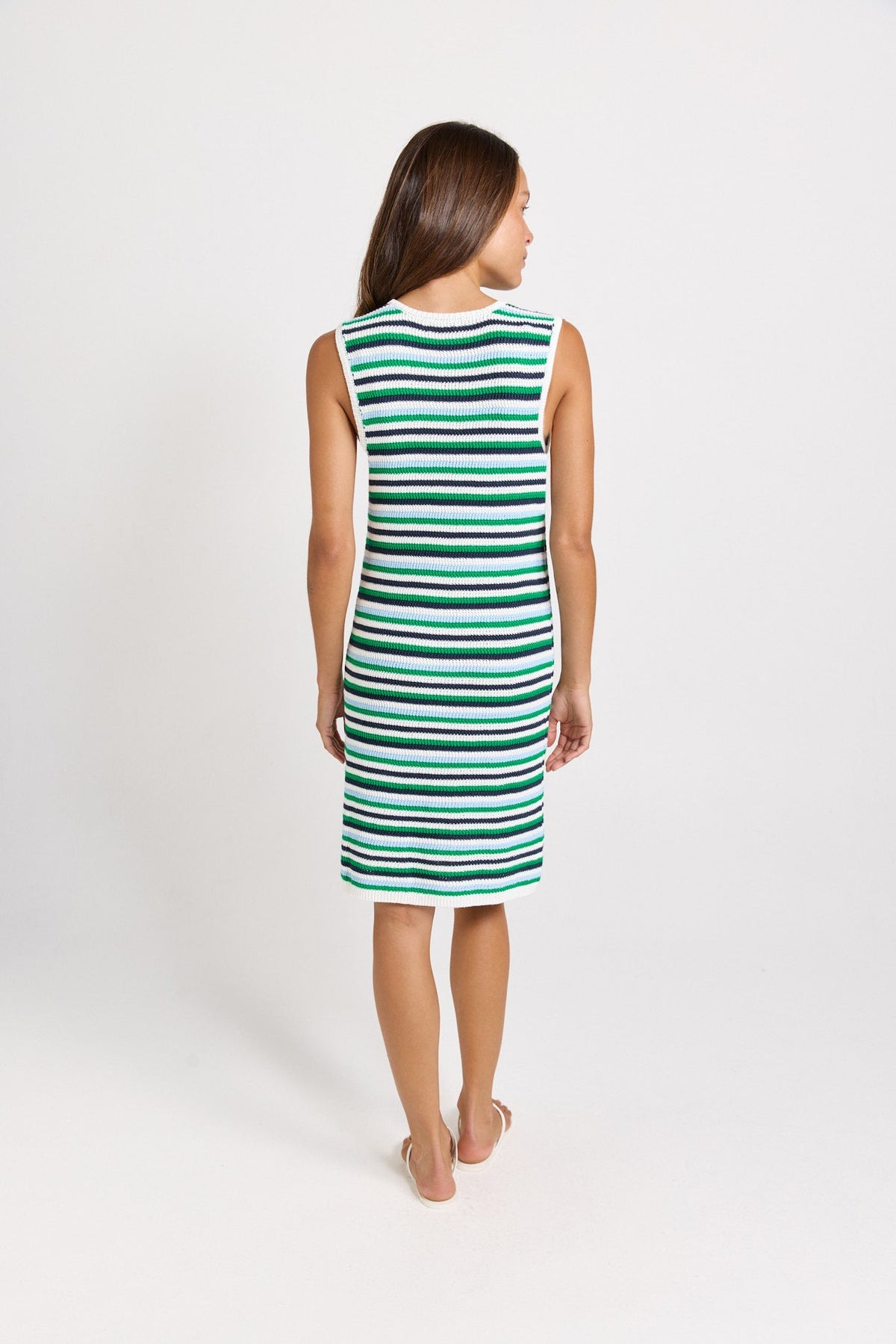 Betty Basics Mandy Knit Tank Dress (Blue/Green Combo)