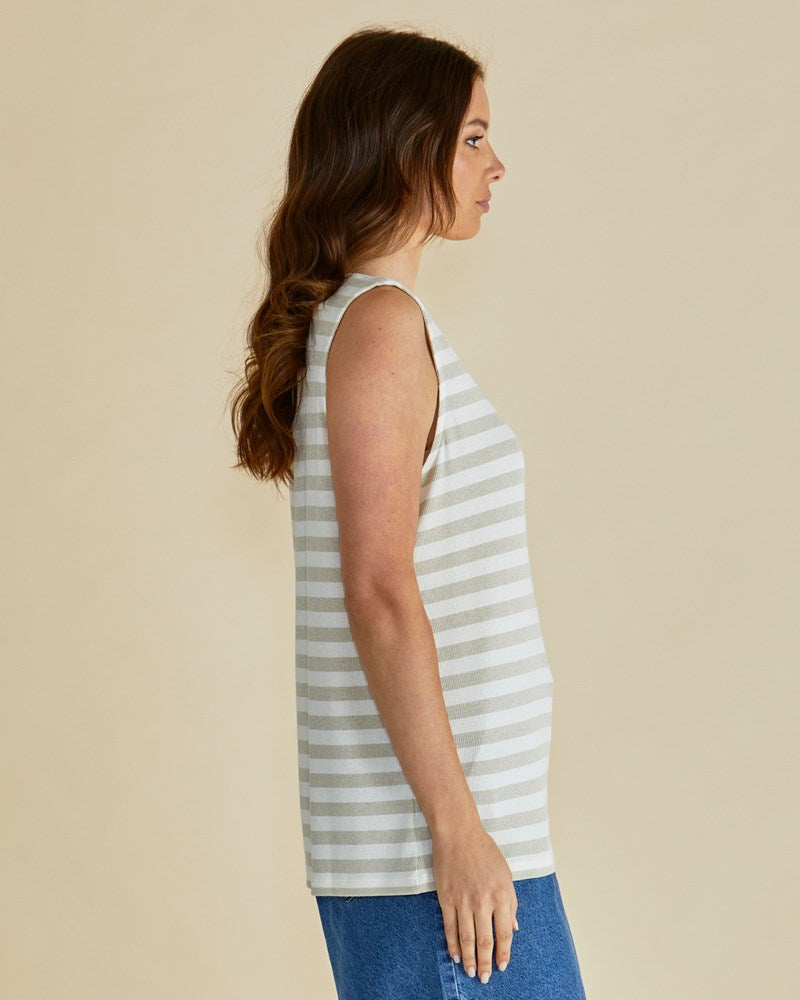 Betty Basics Positano Tank (Gold Stripe)