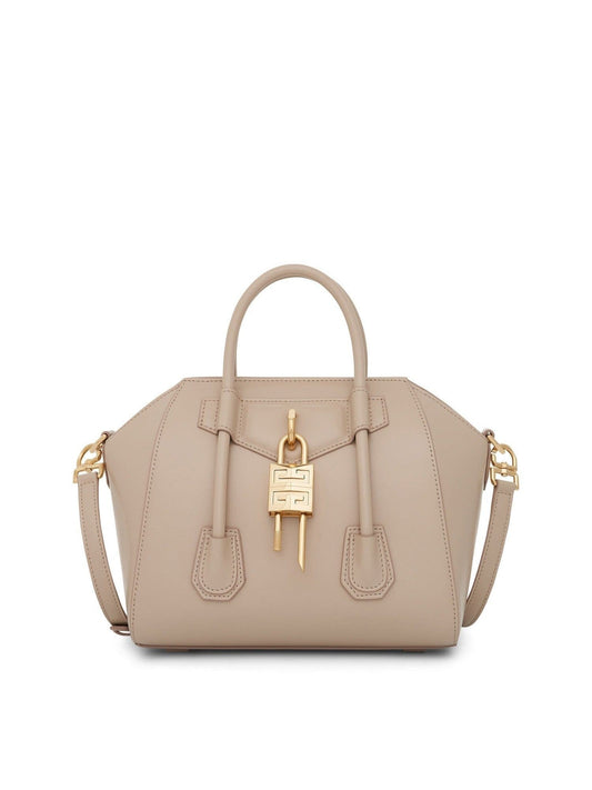 Image of Bags. Productname: GIVENCHY Mini Antigona Lock Bag in BEIGE colour by brand - GIVENCHY