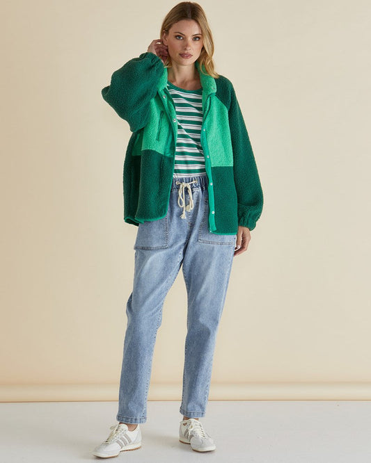 Betty Basics Franklin Fleecy Jacket (Green)