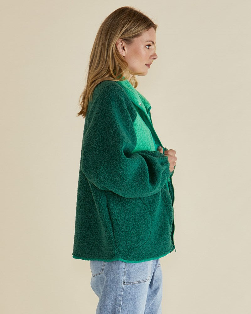 Betty Basics Franklin Fleecy Jacket (Green)