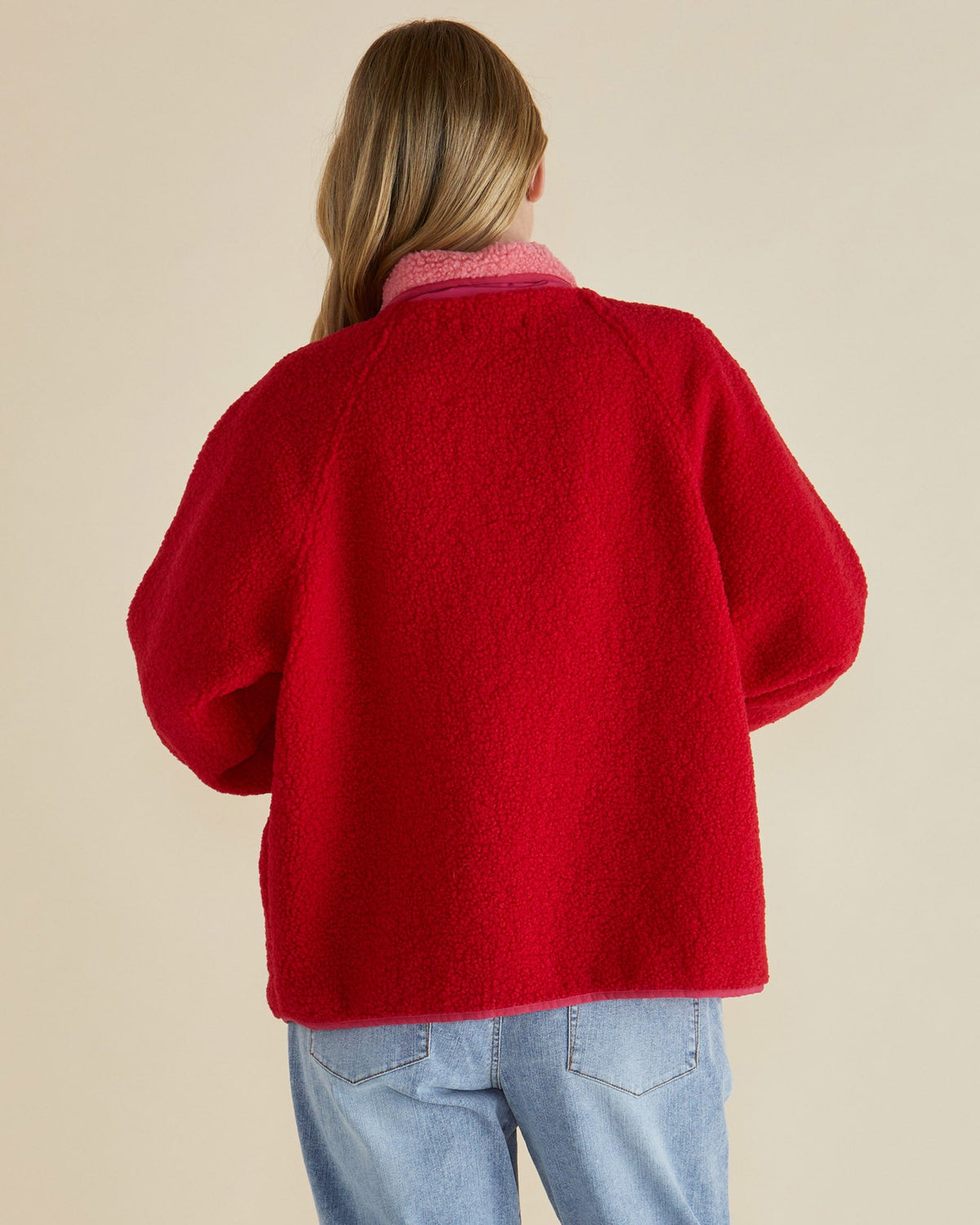 Betty Basics Franklin Fleecy Jacket (Pink/Red)