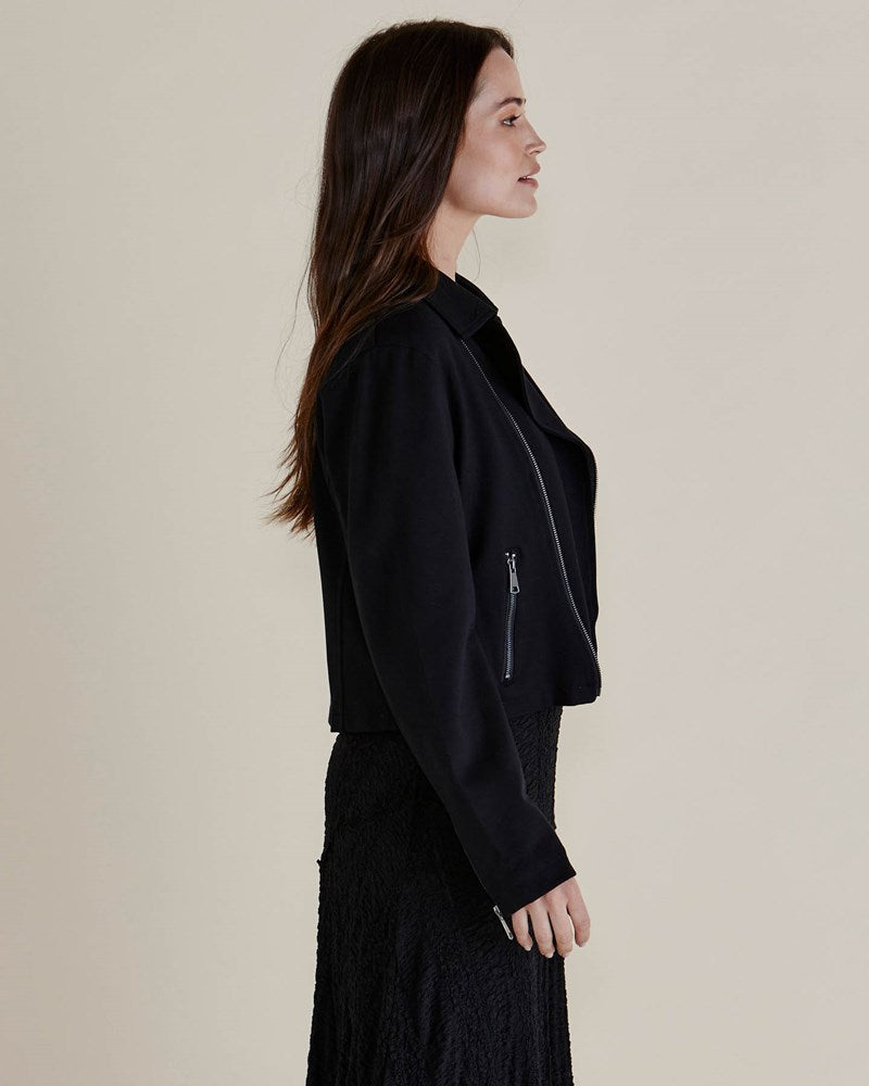 Betty Basics Aurora Ponte Biker Jacket (Black)