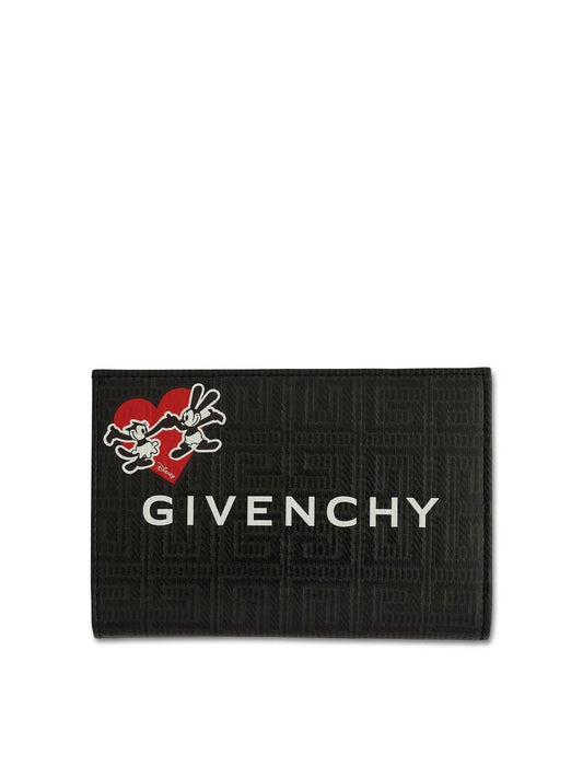 Image of Wallets & Money Clips. Productname: GIVENCHY Disney Ortensia & Oswald G Cut Bifold Wallet in BLACK colour by brand - GIVENCHY