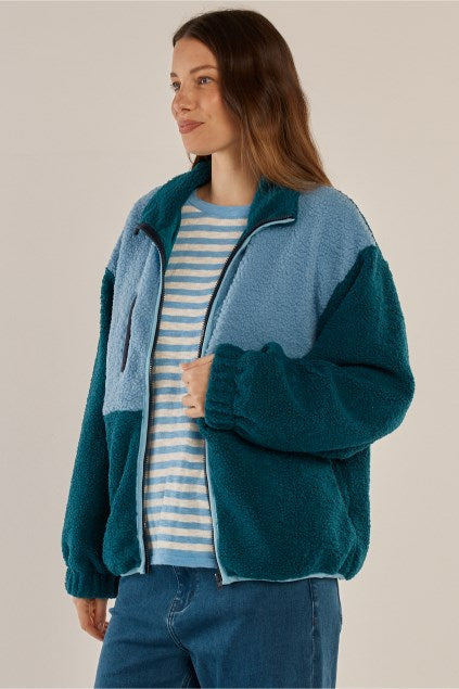 Betty Basics Jayne Fleece Jacket (Teal Green/Blue)